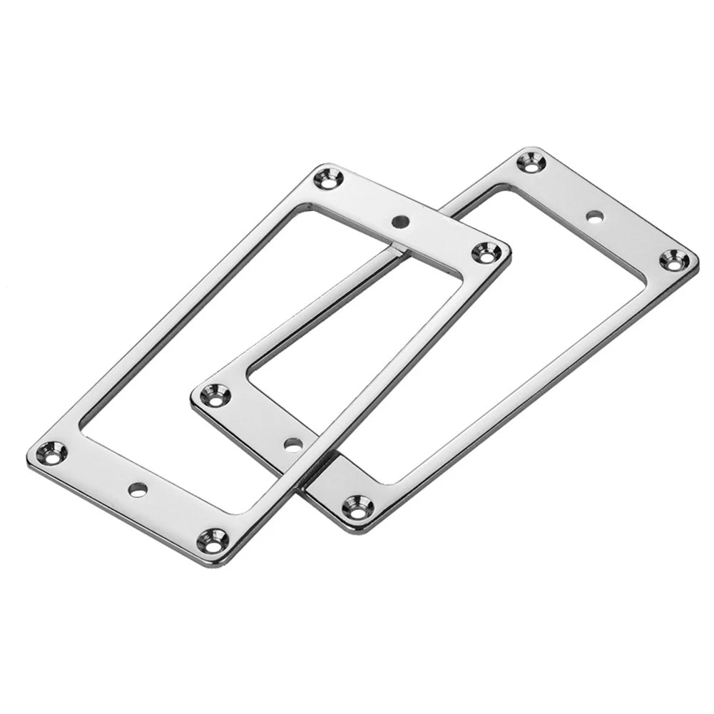NAOMI Metal Flat Bottom Humbucker Pickup Mounting Ring Frames with Screws for LP Electric Guitar Replacement Parts 92x46mm 2pcs