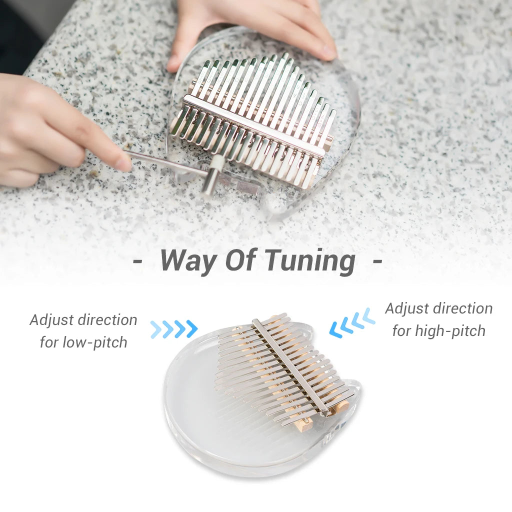 NAOMI K01-C Kalimba Instrument Cute Crystal Acrylic Material Kalimba Engraved Keys 17 African Thumb Piano