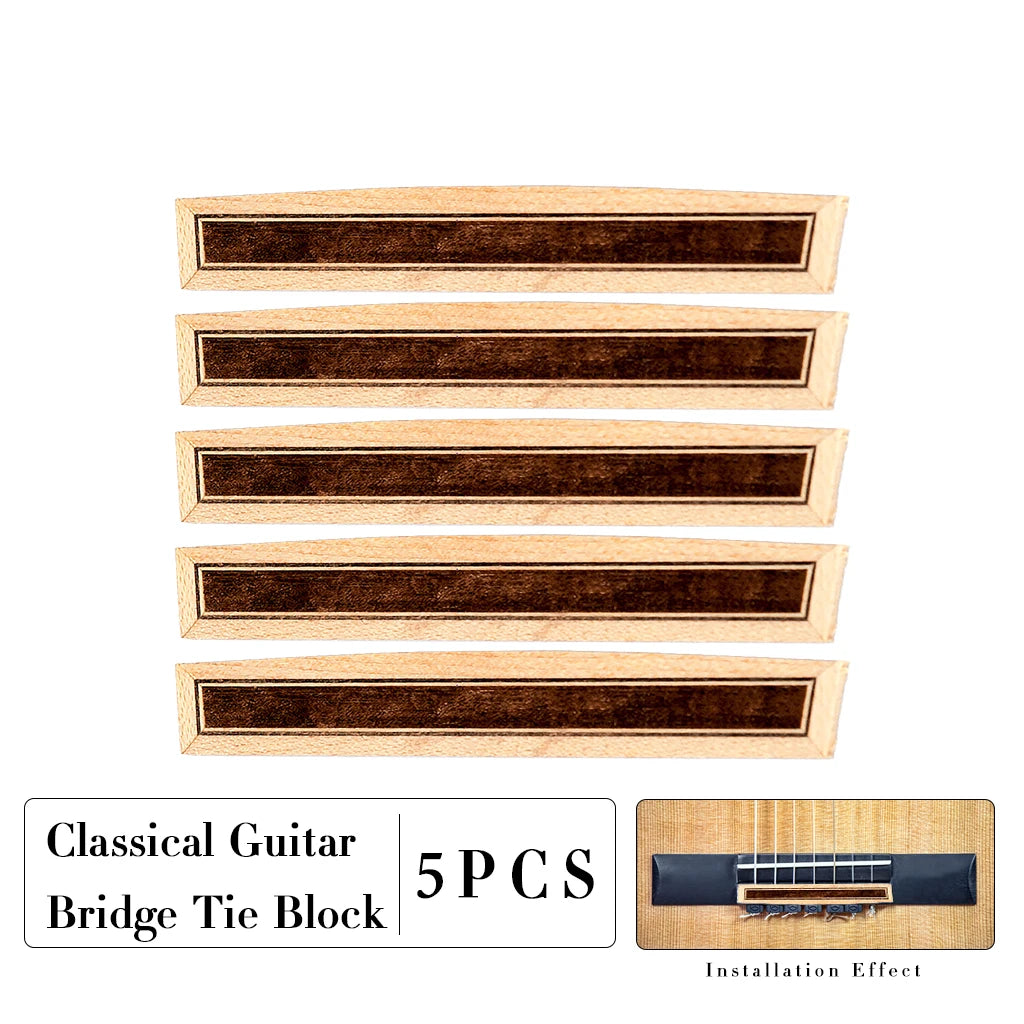 NAOMI 5pcs Classical Guitar Bridge Tie Block Inlay Wooden Guitar Brid