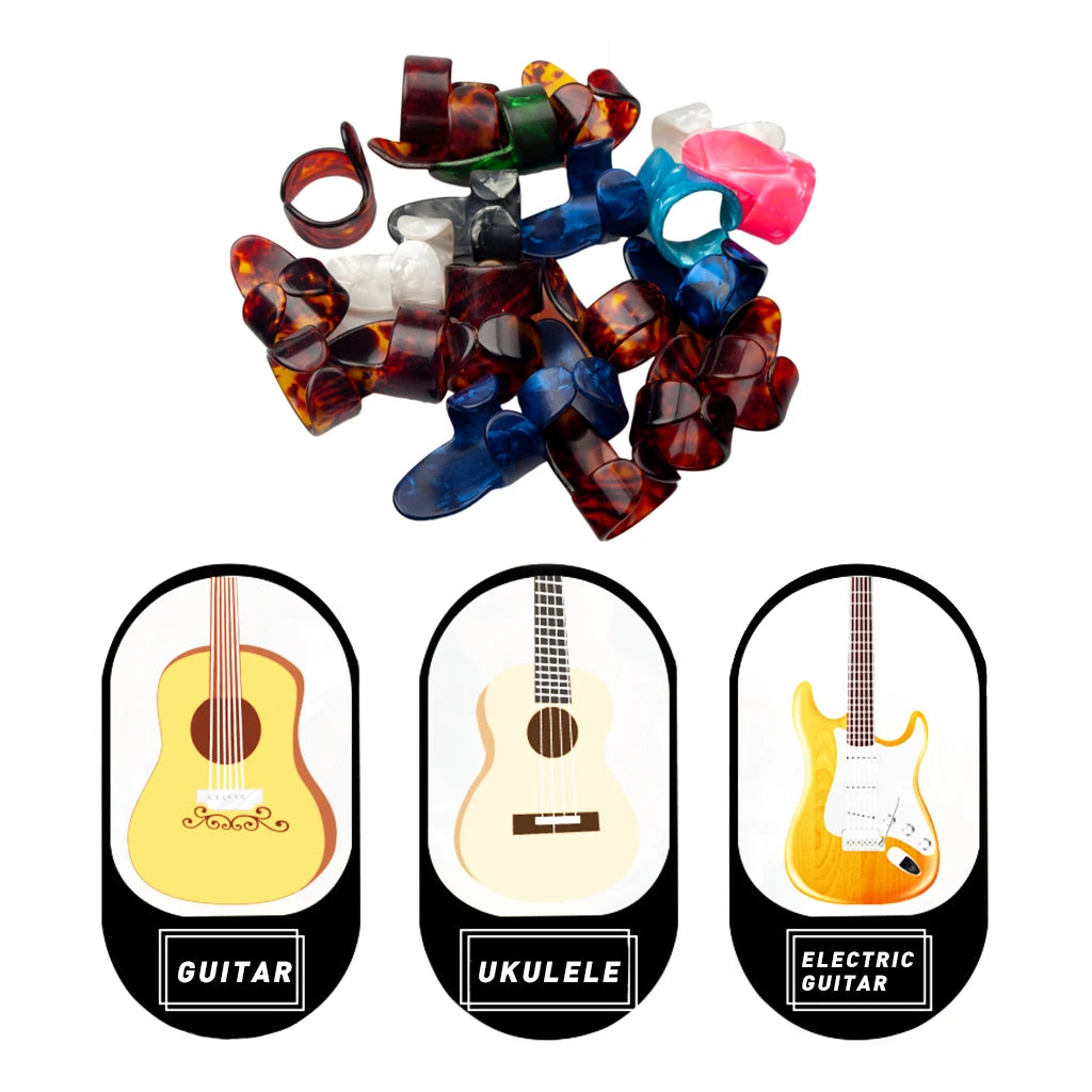 NAOMI 4pcs Guitar Plectrums Sheath Thumb Finger Picks 1 Thumb + 3 Finger Guitar Picks