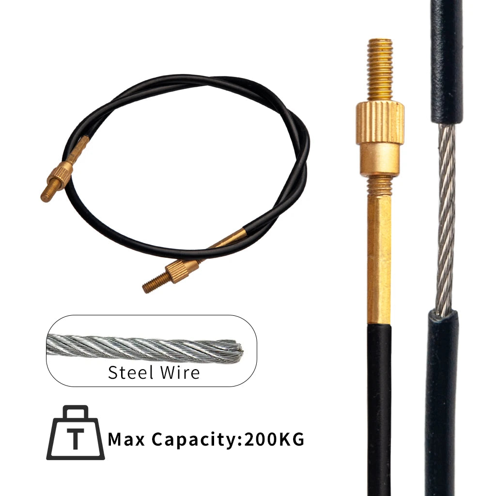 NAOMI Double Bass Tailgut Tail Gut Made of Steel Violin Tailpiece Non-slip Wire Tailcord with Brass Screws