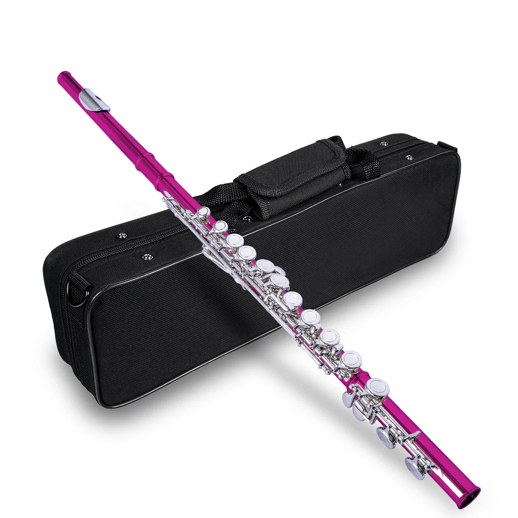 NAOMI Professional 16-Holes C Key Concert Flute Closed Pore Cupronickel Silver Plated Flute