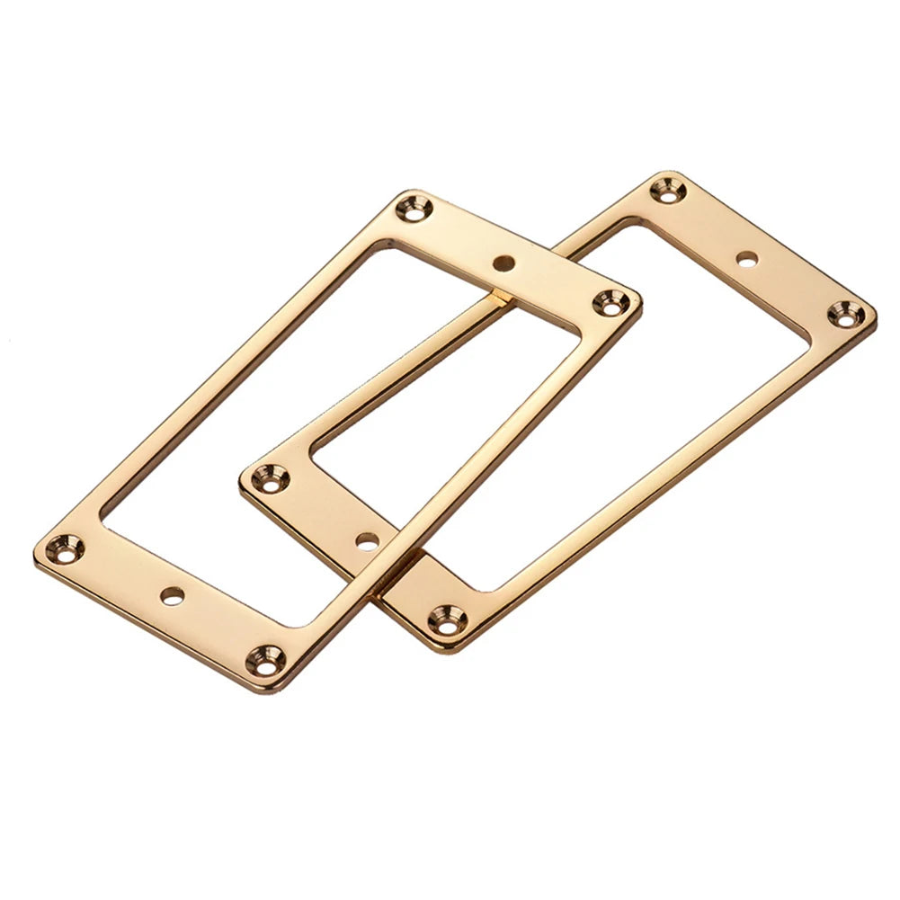 NAOMI Metal Flat Bottom Humbucker Pickup Mounting Ring Frames with Screws for LP Electric Guitar Replacement Parts 92x46mm 2pcs