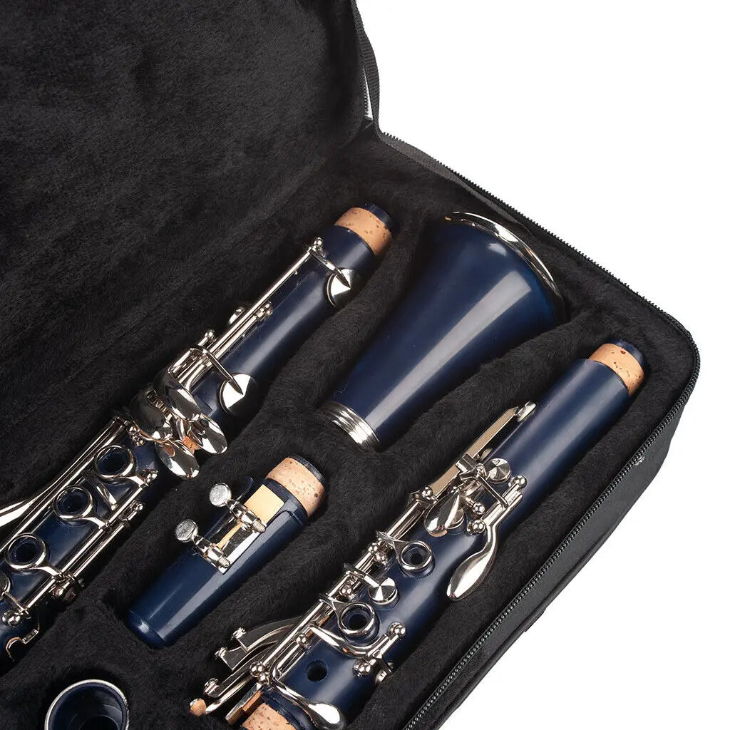 NAOMI 17-Key ABS Clarinet Bb Flat W/Case Gloves Cleaning Cloth Reed Case Reeds