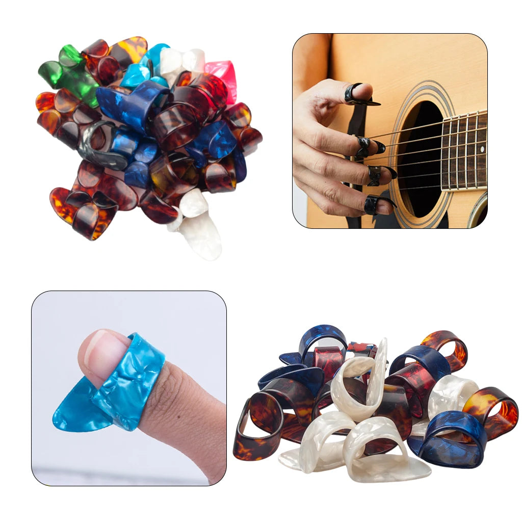 NAOMI 4pcs Guitar Plectrums Sheath Thumb Finger Picks 1 Thumb + 3 Finger Guitar Picks