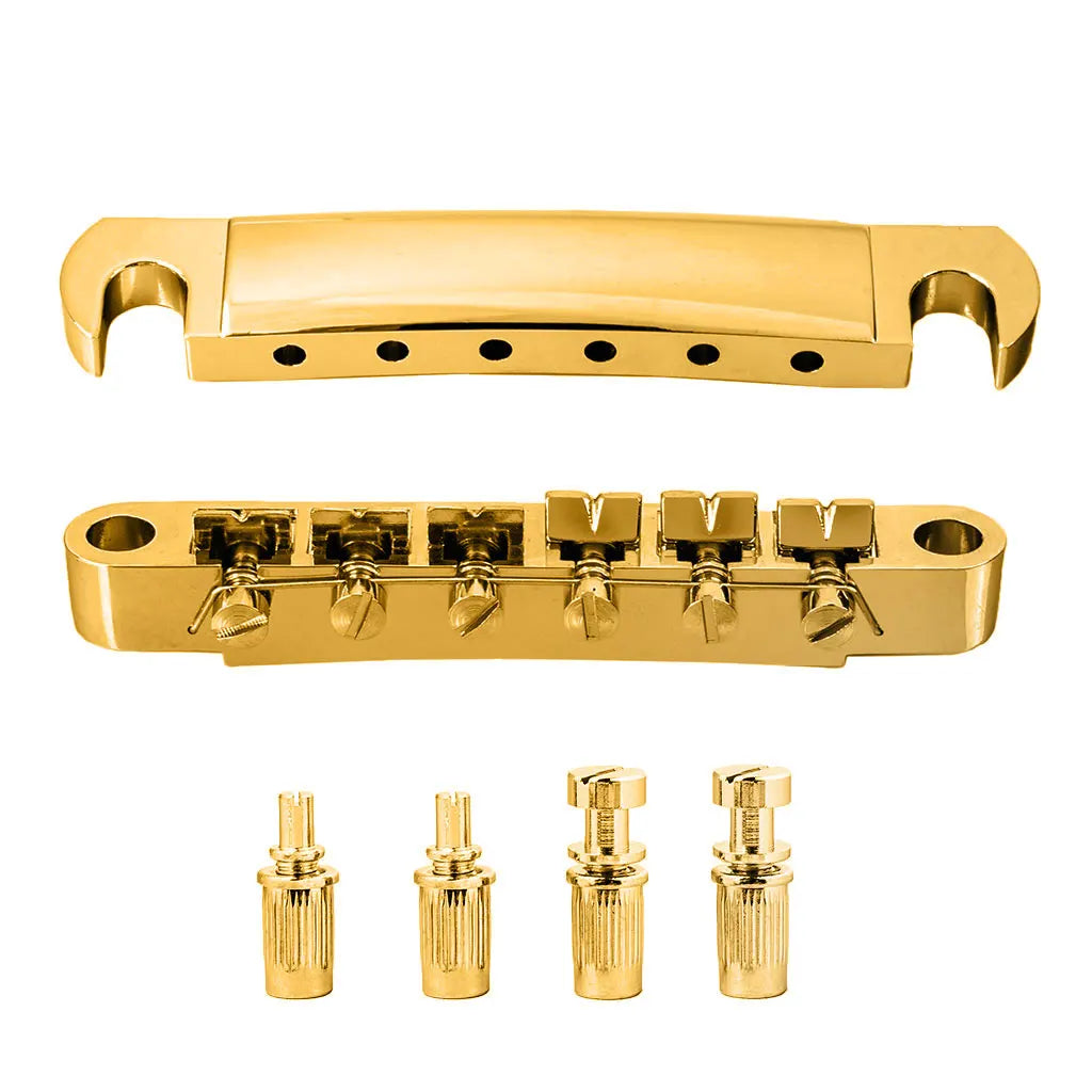 NAOMI Guyker Tune-O-Matic Roller Saddle Guitar Bridge For LP SG 6 String Guitars Electric Guitar 1 Set of 6 Strings Guitar