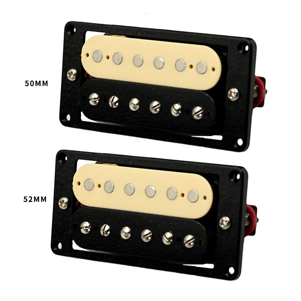 NAOMI 2PCS Guitar Pickup Zebra Faced Humbucker Double Coil Electric Guitar Pickups 50/52mm With installing Frame