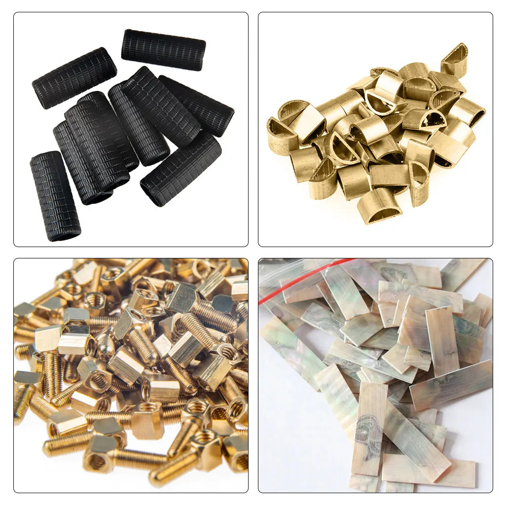 1 SET Violin Bow Tips Violin Frog Eyelet Ferrules Screws Leather Winding With Case Kit Replacement For Bow Luthiers Making