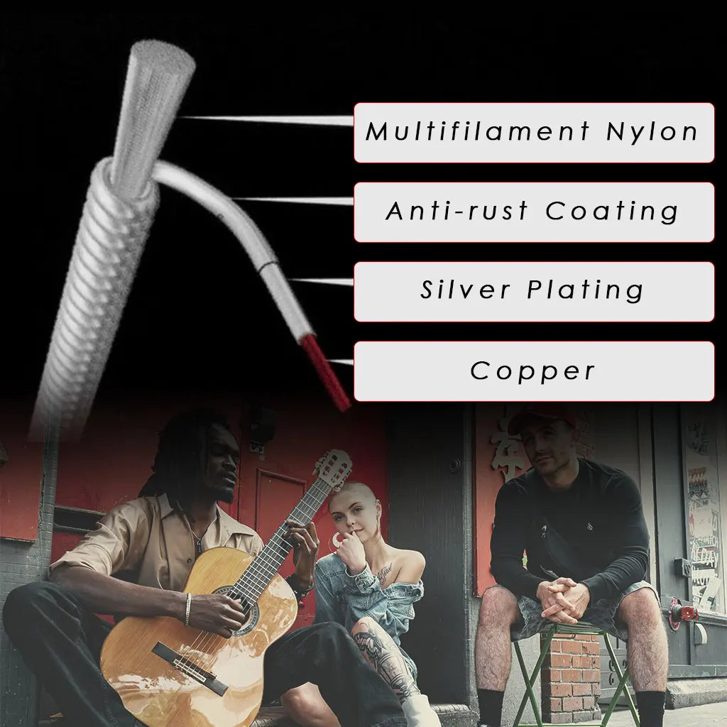 Copper Slver String Alice Strings AC158-H Classical Guitar Strings Set Silver-Plated Copp