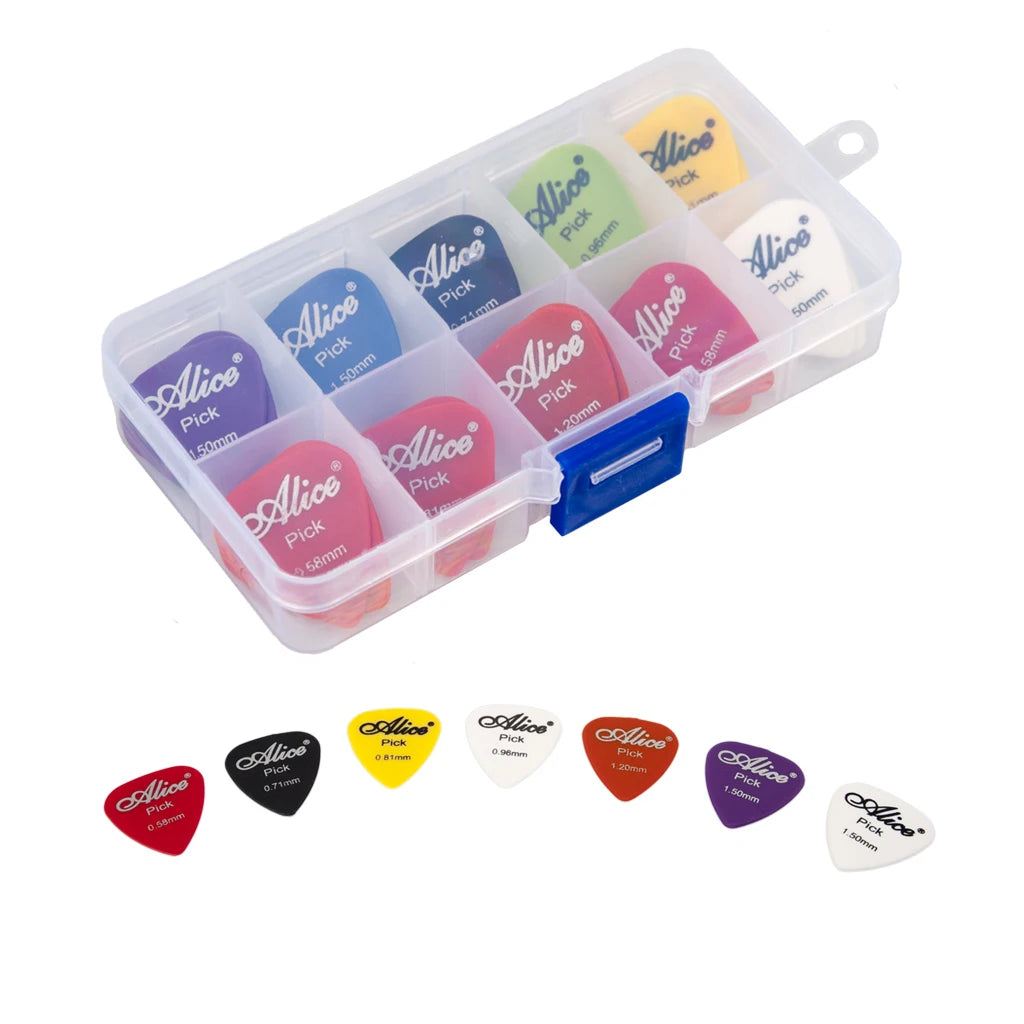 NAOMI Guitar Picks 24pcs Acoustic Electric Guitar Picks Plectrums + Pick Case Assorted Random Thickness Guitar Parts Accessories