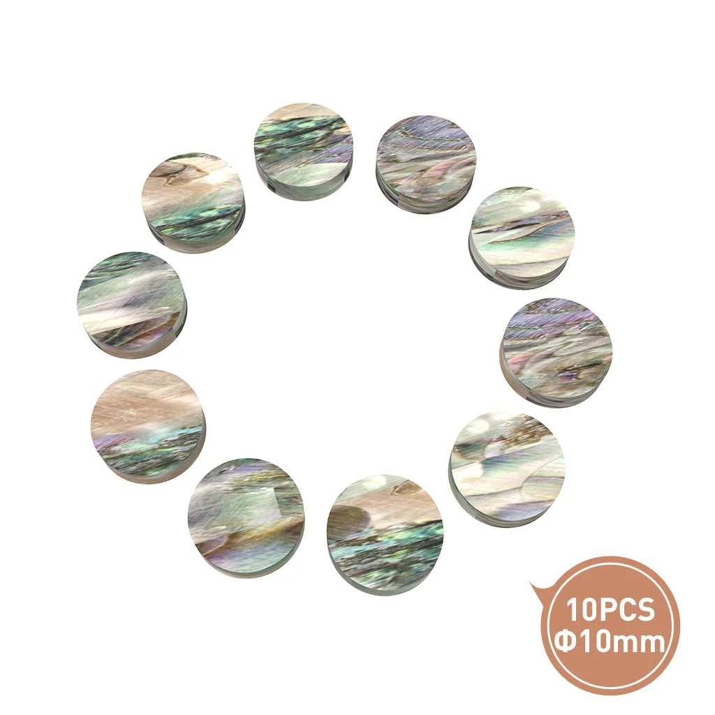 NAOMI 10 PCS Abalone Shell Guitar Fretboard Dots Fingerboard Markers Inlay Dots Fingerboard Neck Side Dots Diameter Of 3mm-12mm