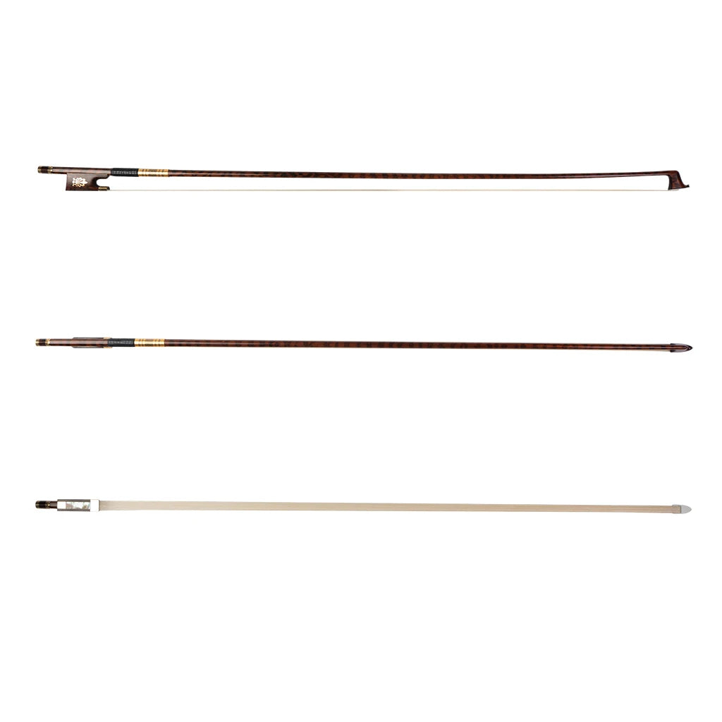 NAOMI Professional Snakewood Bow  4/4  Violin/Fiddle Bow W/ Peacock Pattern Snakewood Frog