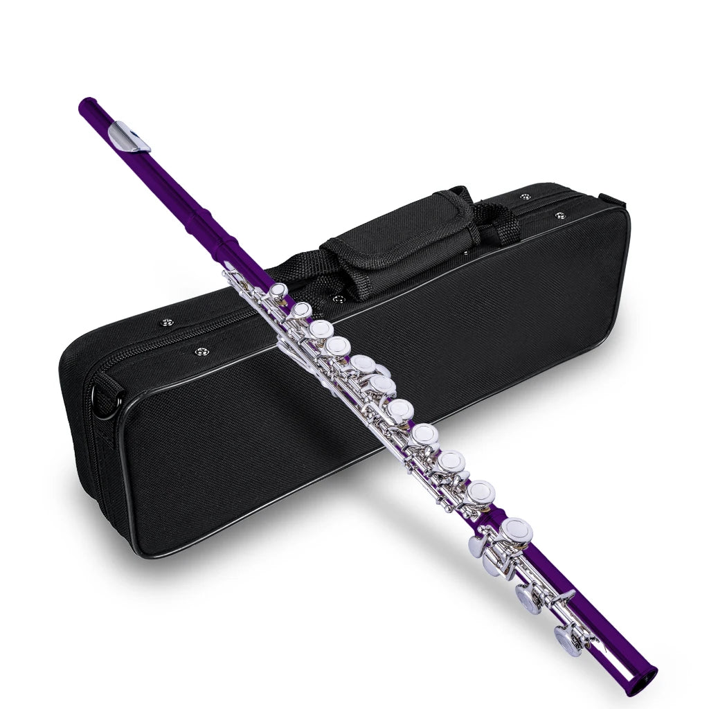 NAOMI Professional 16-Holes C Key Concert Flute Closed Pore Cupronickel Silver Plated Flute