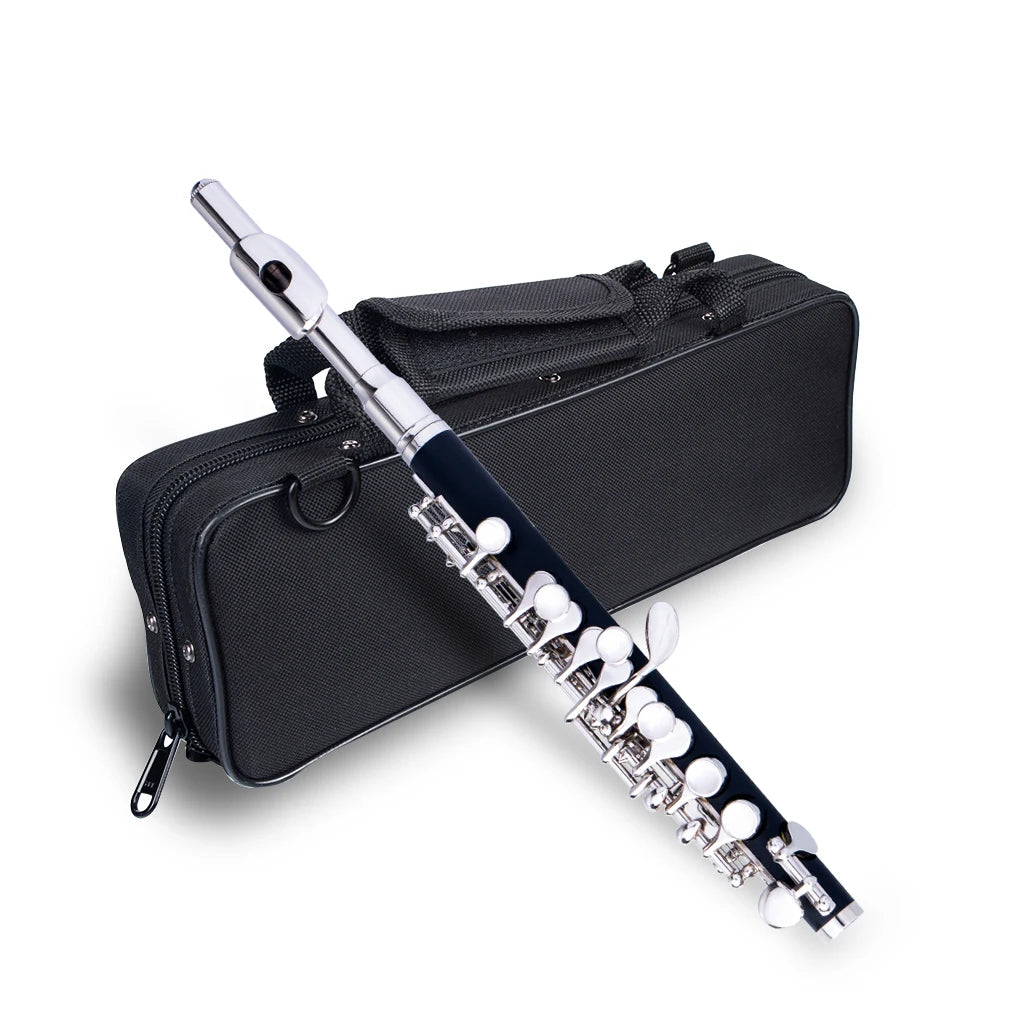 NAOMI Professional Nickel Plated Piccolo Excellent Ebonite Rubber Wood Piccolo Key of C Piccolo Set