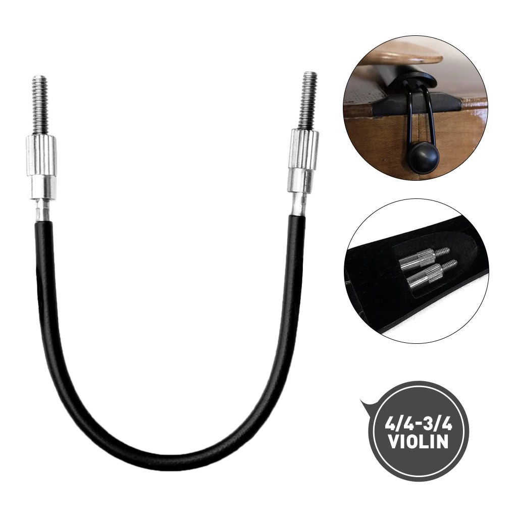 NAOMI Violin Tailgut Tail Gut Stainless Steel Wire Tailpiece Non-slip Wire Tailcord with Copper Screws