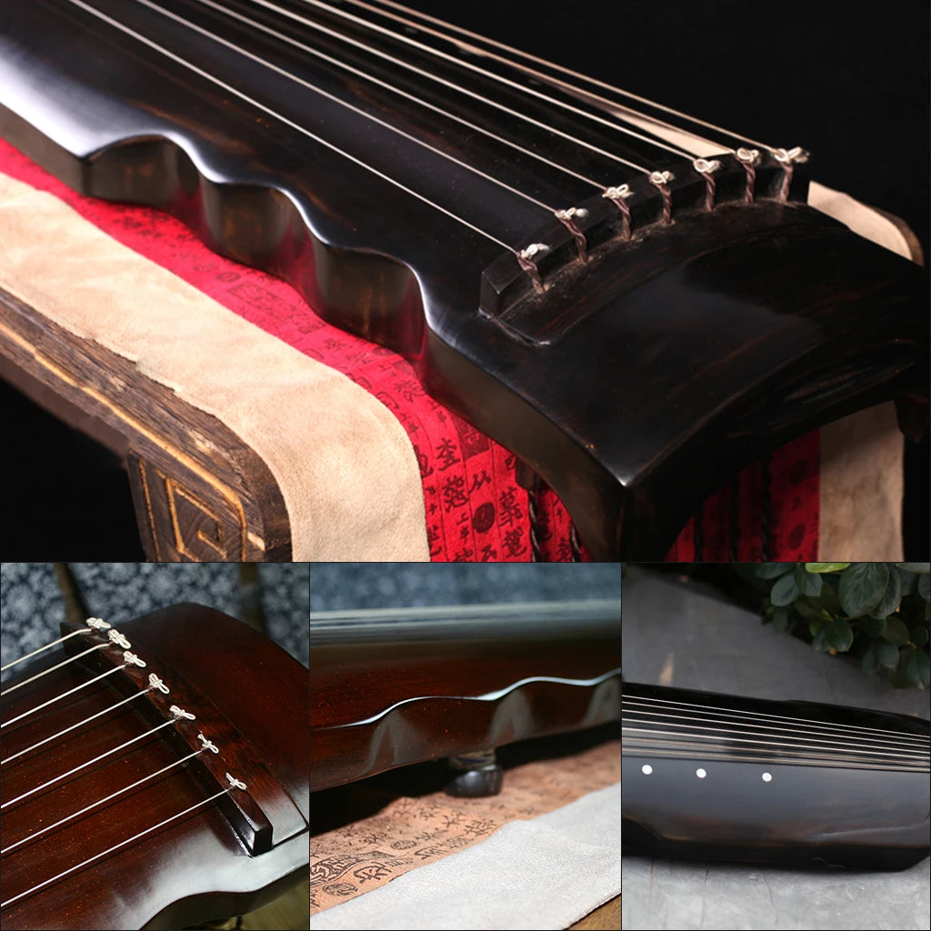 NAOMI Professioanl Guqin Lian Zhu Style 7 Strings Zither Lacquered Aged Paulownia Gu Qin With Superior Sound
