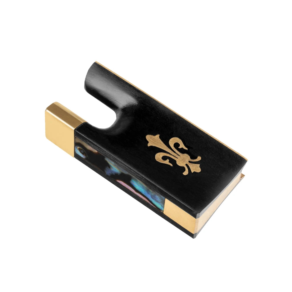 4/4 Violin Fiddle Bow Frog Ebony Full Lined - Pro Brass Mounting Endpins Buttons for Bow Repair & Making Kit