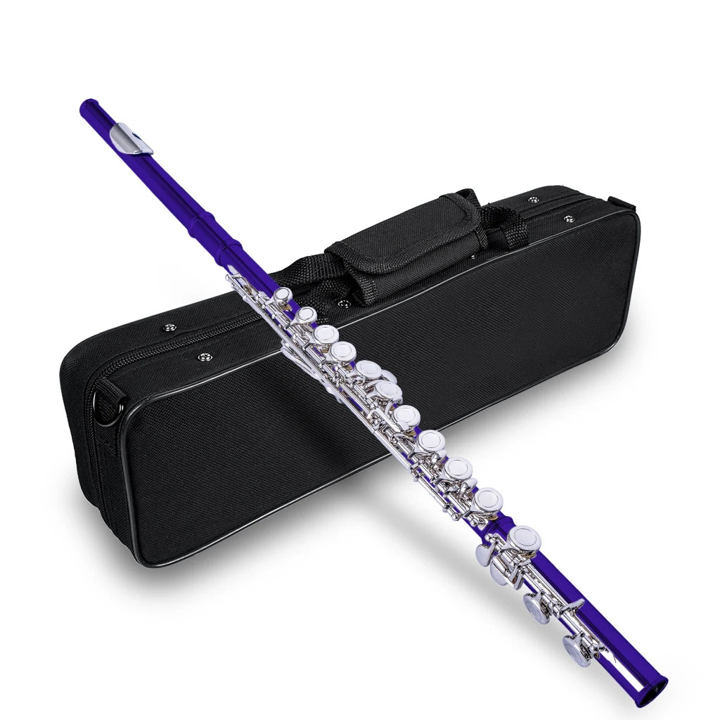 NAOMI Professional 16-Holes C Key Concert Flute Closed Pore Cupronickel Silver Plated Flute