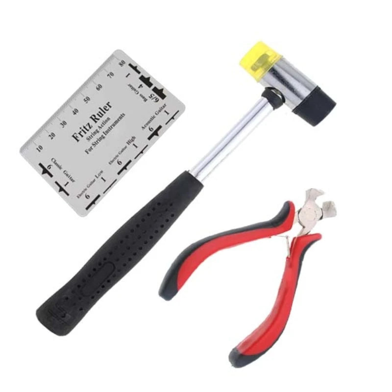 NAOMI Electric Acoustic Guitar Tools Guitar Luthiers Fret Puller Hammer String Ruler Repair Maker DIY Combo Set