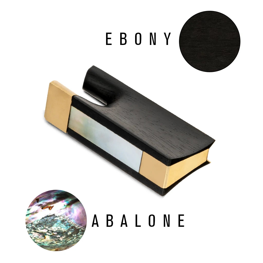 NAOMI 4/4 Ebony Vioin Bow Frog With Brass Mounting Full Lined Fiddle Bow Frogs