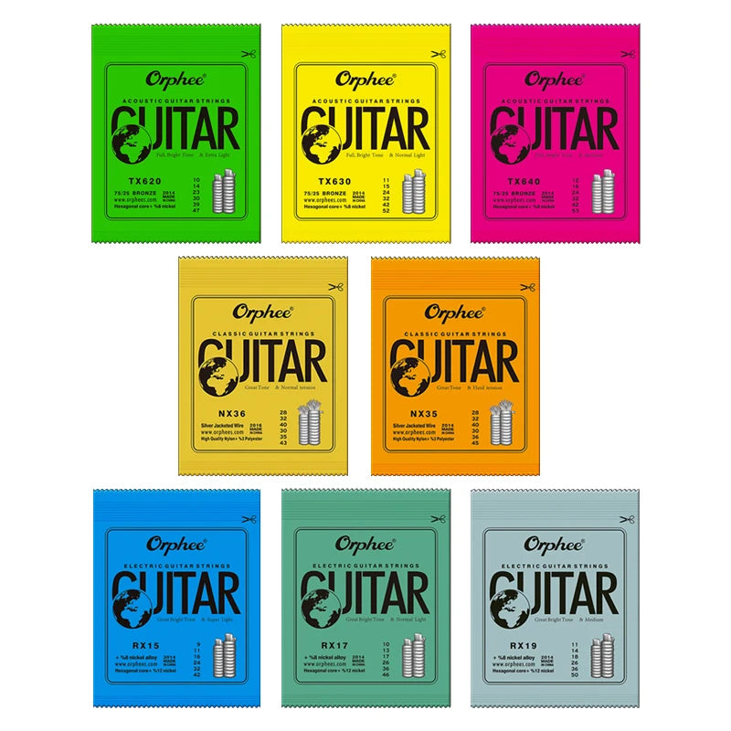 NAOMI Orphee Guitar Strings Anti-Rust Hexagonal Carbon Steel Silver Plated For Acoustic/Electric/Classical Guitarra Accessories