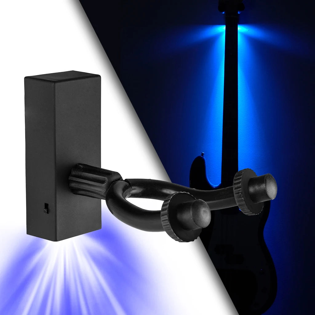NAOMI Durable Guitar Hanger Wall Hook Stand Guitarra Bracket Holder LED Light