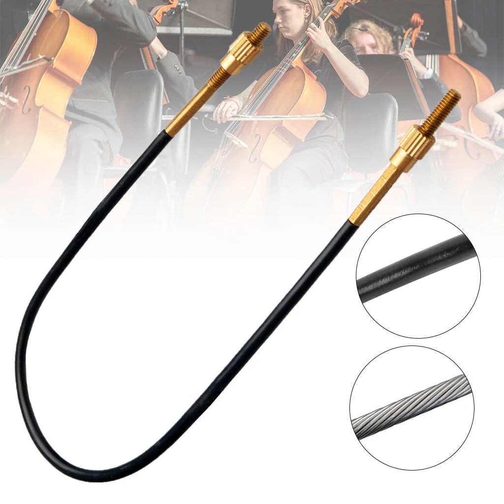 NAOMI Double Bass Tailgut Tail Gut Made of Steel Violin Tailpiece Non-slip Wire Tailcord with Brass Screws
