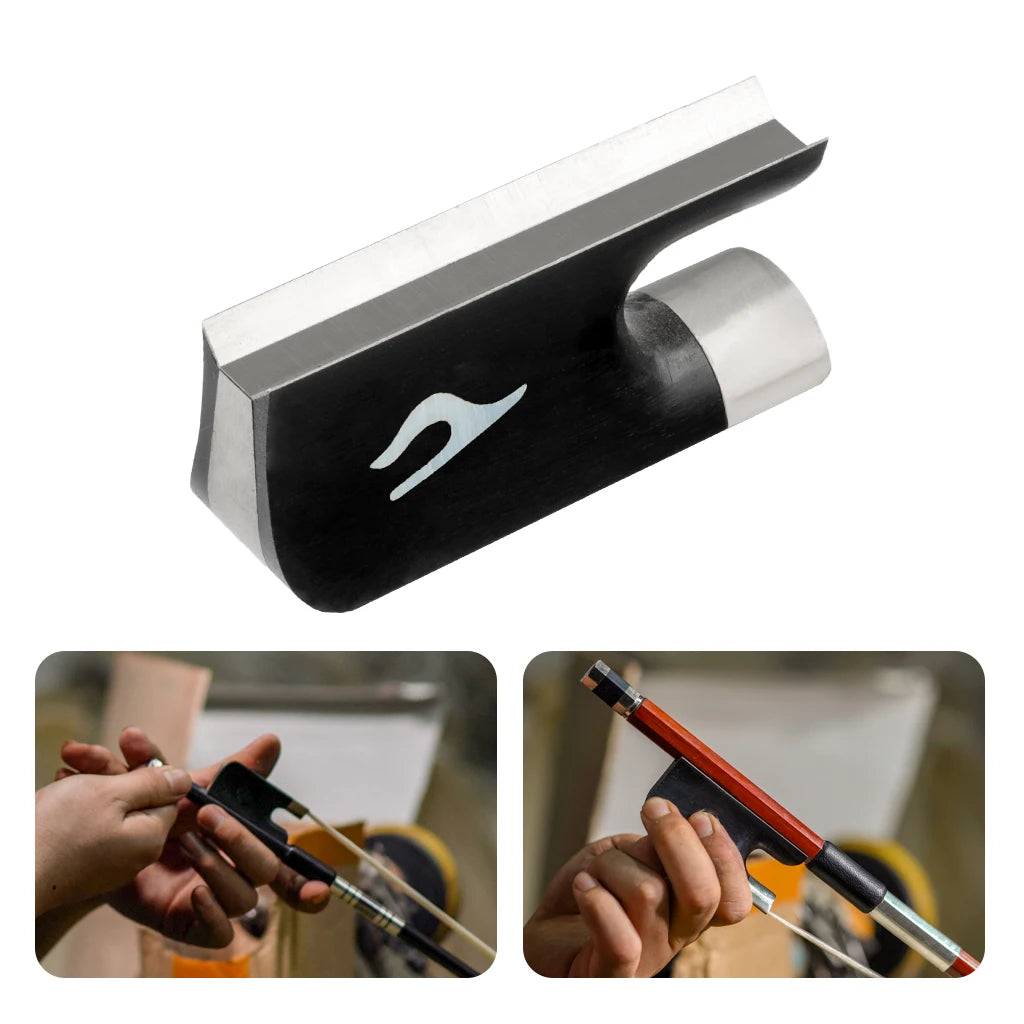 NAOMI                                                                                                                           Bow Pattern Cupronickel Mounted Cello Bow Frog