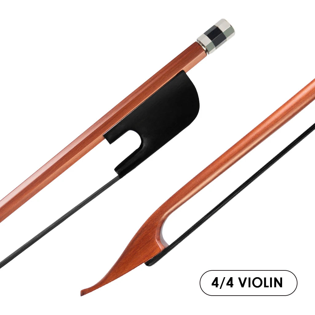 NAOMI Baroque Style Violin Bow Fiddle Bow Siberian Horsetail Horsehair Violin Parts For 4/4 3/4 1/2 1/4 1/8 Bow