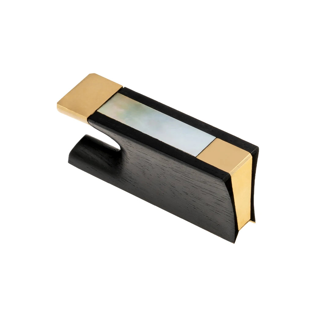 4/4 Violin Fiddle Bow Frog Ebony Full Lined - Pro Brass Mounting Endpins Buttons for Bow Repair & Making Kit