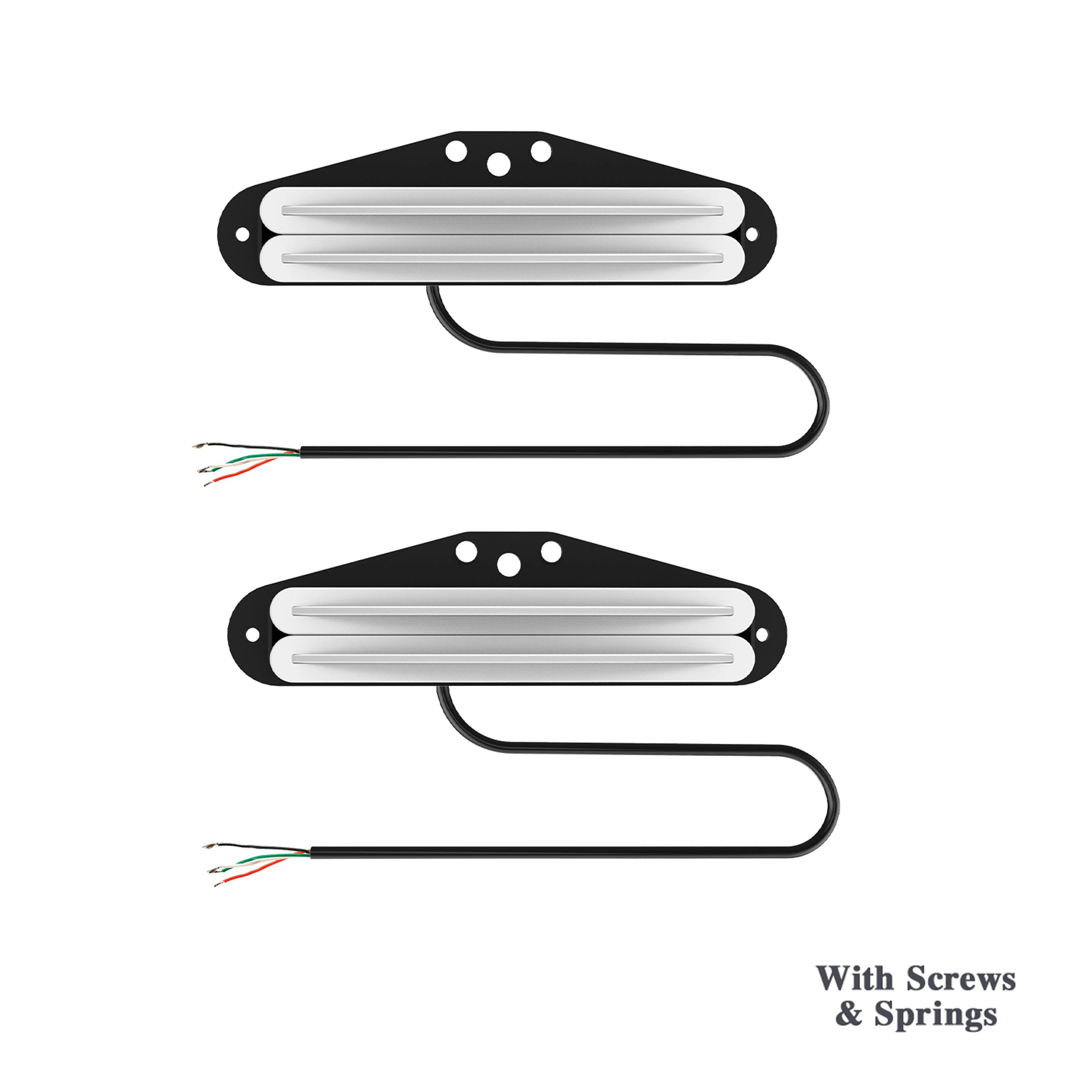 NAOMI 2pcs Mini Rail Humbucker Guitar Pickups Single-Coil-Sized Guitar Humbucker Pickup Black/White For ST TL Electric Guitar