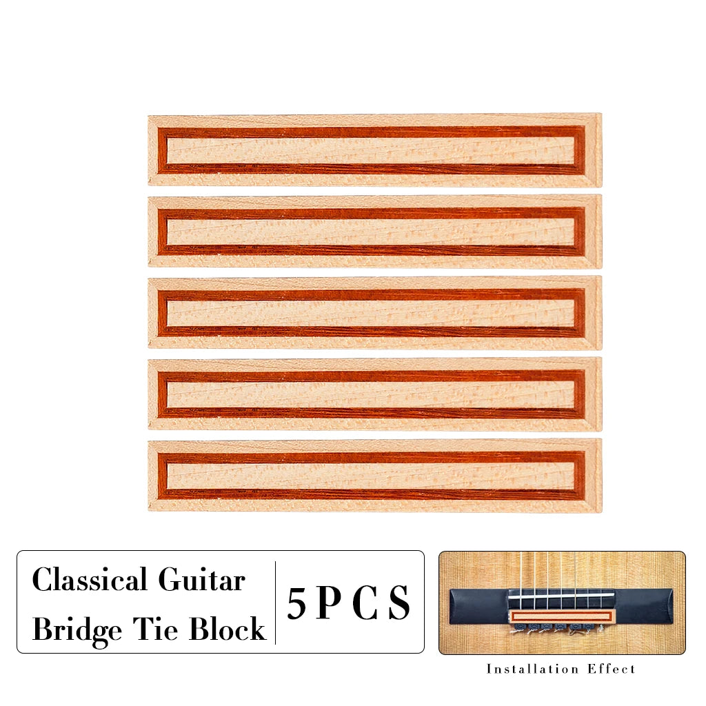 NAOMI 5pcs Classical Guitar String Ties Block Guitar Bridge Inlay Ros