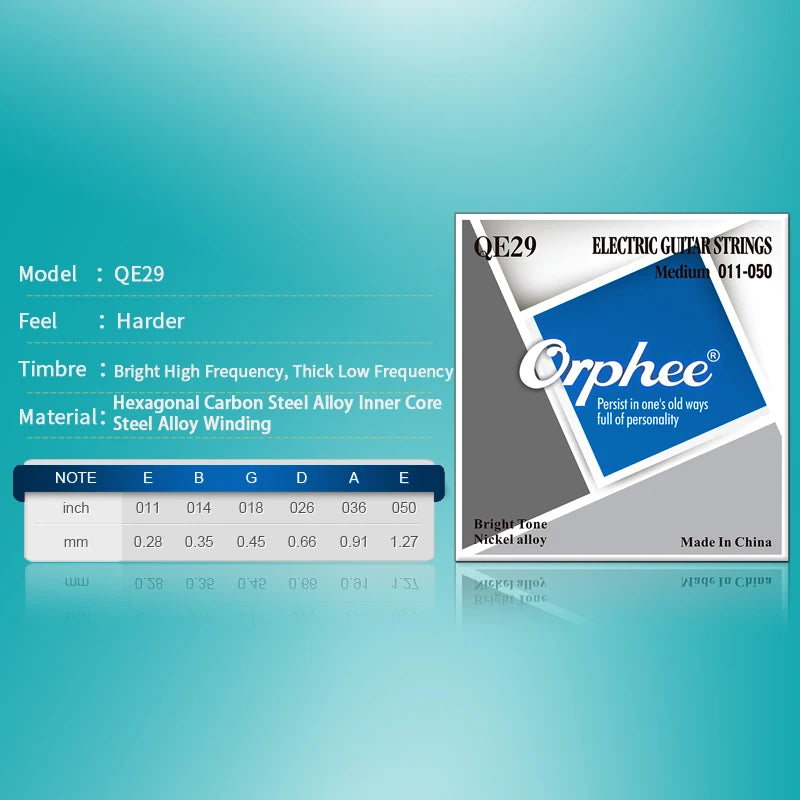 NAOMI Orphee Acoustic/Electric/Classical Guitar Strings Set Nickel Alloy Bright Tone Silver Line Full Timbre 85/15 Bronze