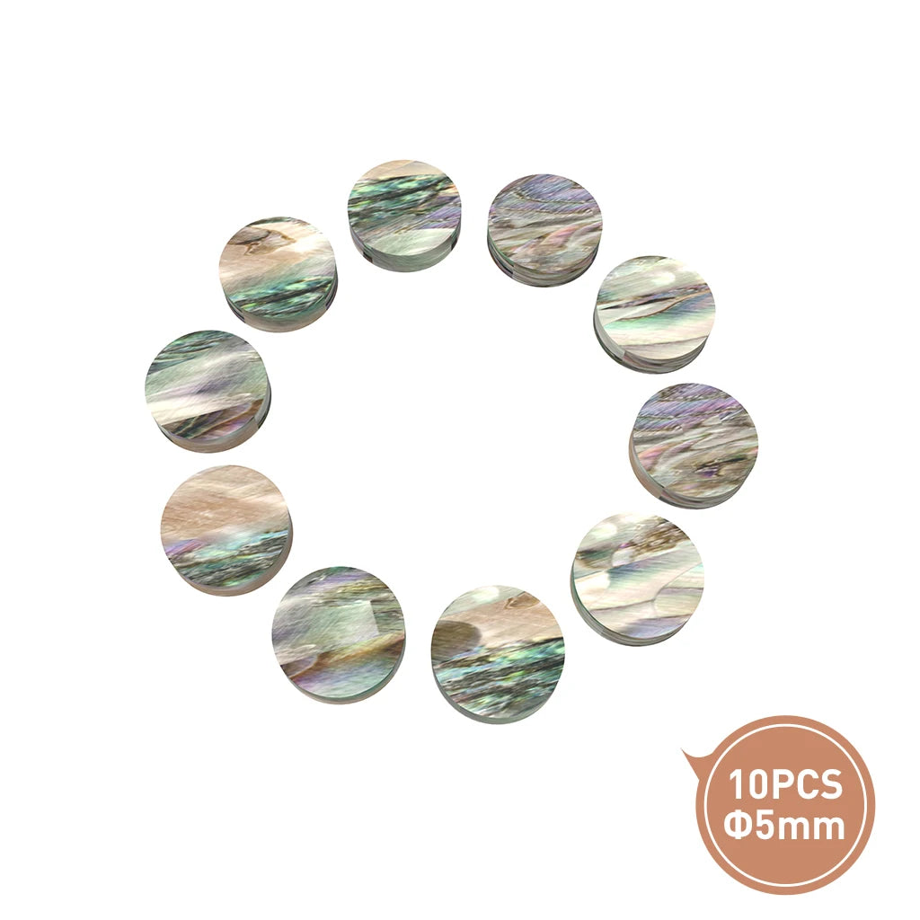 NAOMI 10 PCS Abalone Shell Guitar Fretboard Dots Fingerboard Markers Inlay Dots Fingerboard Neck Side Dots Diameter Of 3mm-12mm