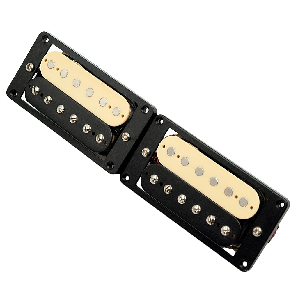 NAOMI 2PCS Guitar Pickup Zebra Faced Humbucker Double Coil Electric Guitar Pickups 50/52mm With installing Frame