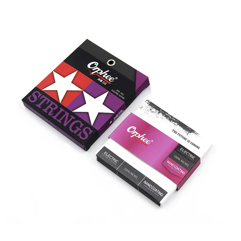 NAOMI Orphee 6pcs/1set Electric Guitar Strings G5/G6/G7 Pure Nickel Winding Nano Coating 18K Gold String Bead Guitar Accessories