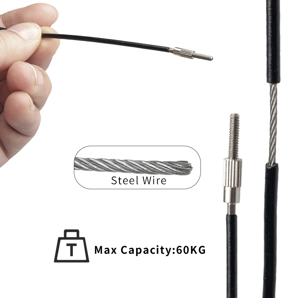 NAOMI Violin Tailgut Tail Gut Stainless Steel Wire Tailpiece Non-slip Wire Tailcord with Copper Screws