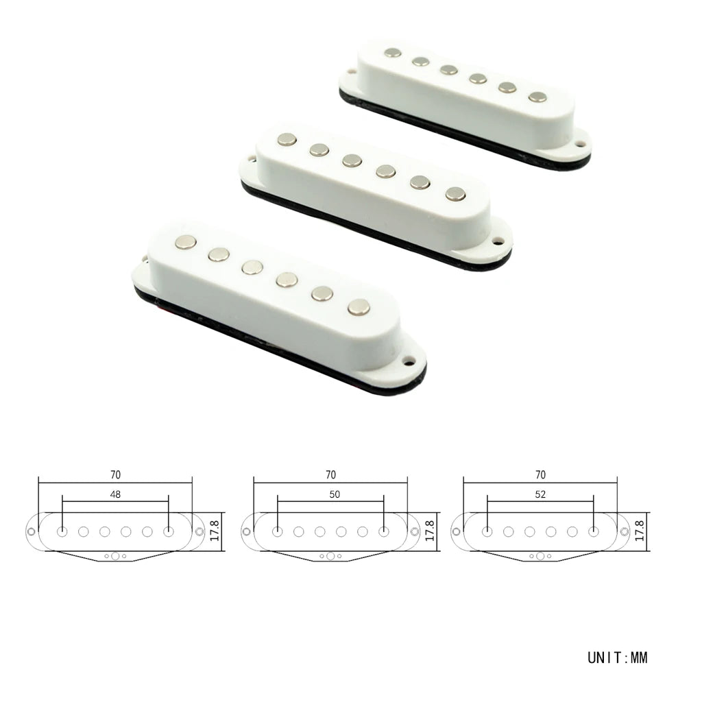 NAOMI 3Pcs /Set Guitar Pickup Neck/Middle/Bridge For Electric Guitar 48/50/52mm Single-coil Guitar Pickup
