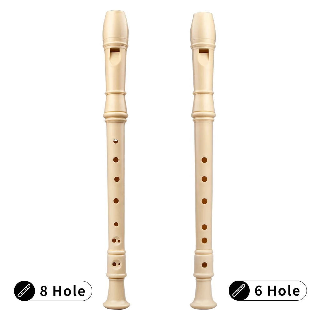 NAOMI ABS Soprano Recorder Instrument For Kids ABS Resin C Key 8-Hole With Cleaning Rod Ivory White Woodwind Instruments