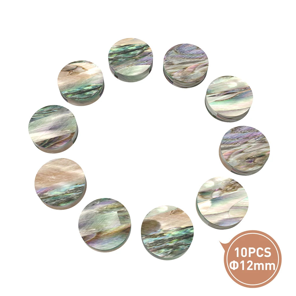 NAOMI 10 PCS Abalone Shell Guitar Fretboard Dots Fingerboard Markers Inlay Dots Fingerboard Neck Side Dots Diameter Of 3mm-12mm