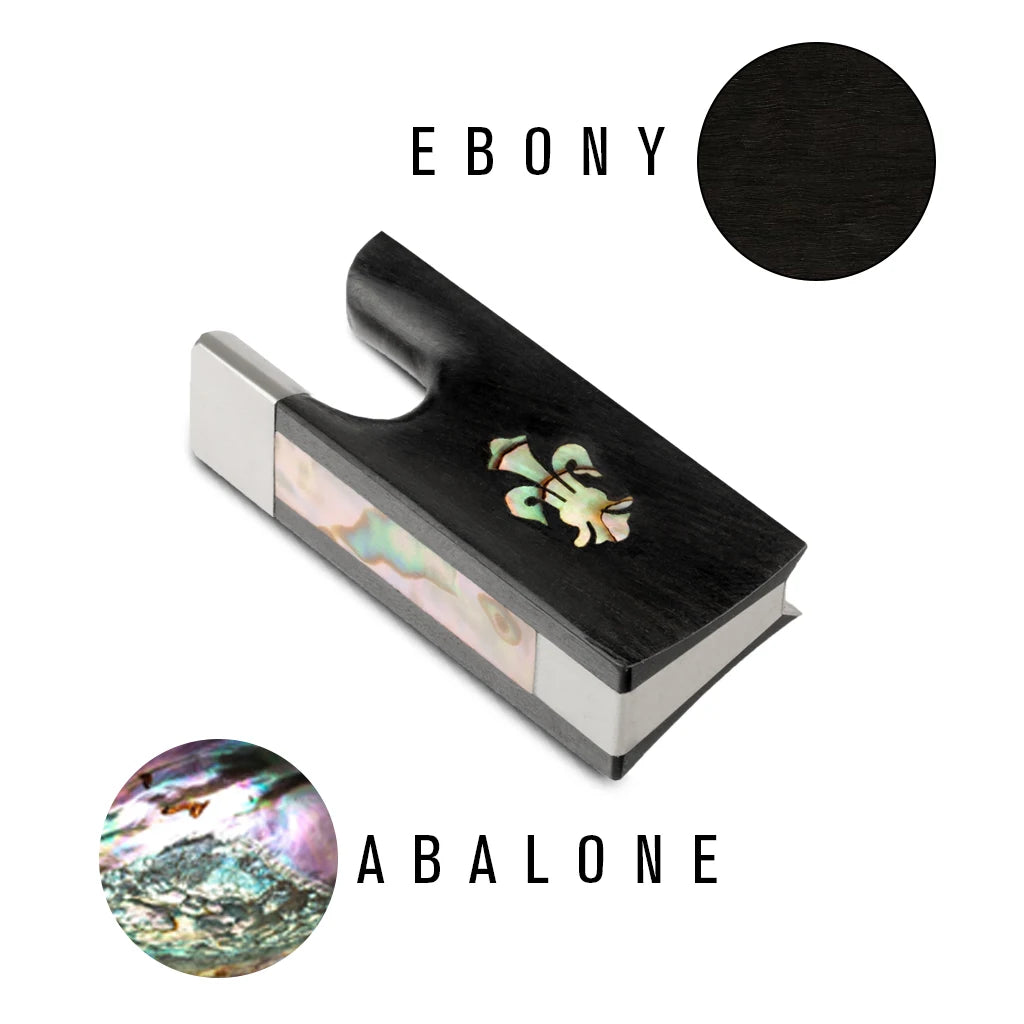 NAOMI Ebony Violin Bow Frog With Beautiful Fleur-de-lis Design Inlay 4/4 Violin Fiddle Bow