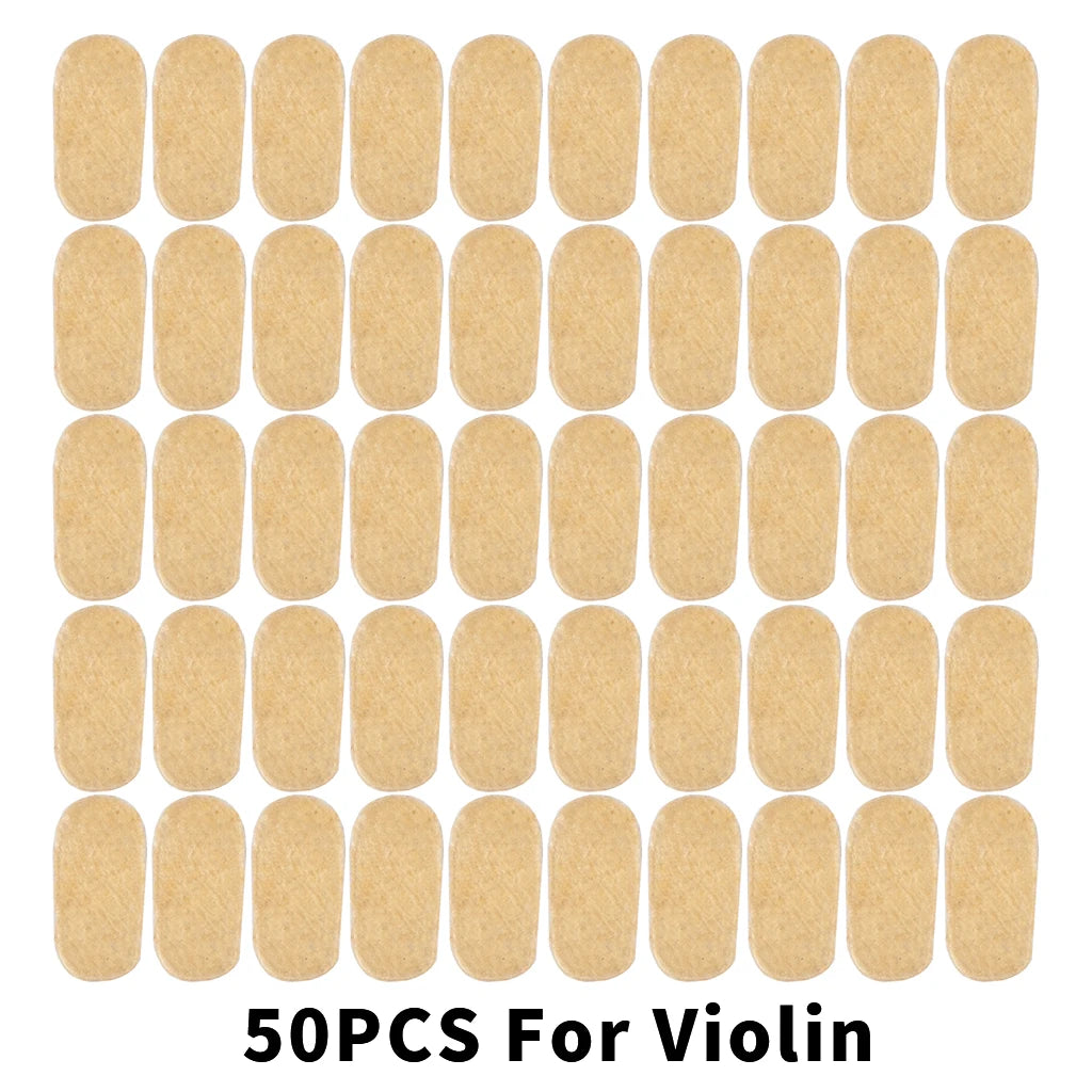 NAOMI 50pcs/set String Protectors Bridge Parchment for E String Violin Viola Parts Gluing Under Musical Instruments Accessories