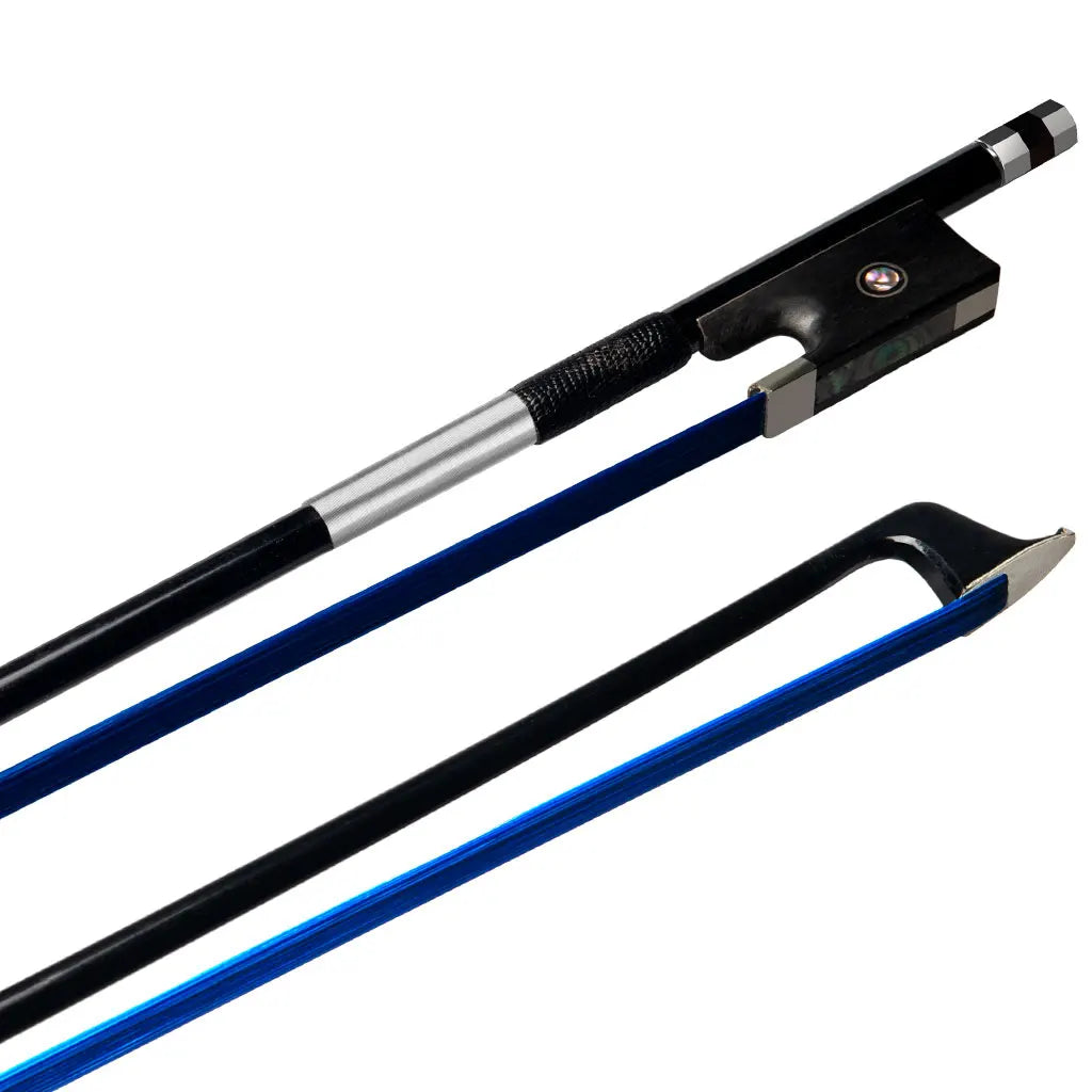 4/4 3/4 1/2 1/4 1/8 Size Violin Carbon Fiber Violins Bow Fiddle Bows Blue Real Mongolia Horsehair Ebony Frog Violino Accessories