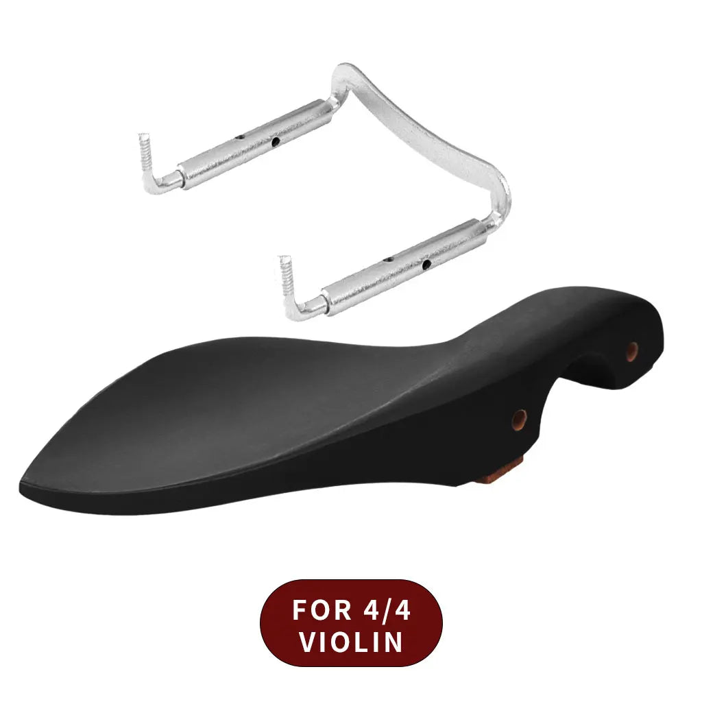 NAOMI Dyed Black Wood Violin Chin Rest With Silver Chinrest Screw Professional 4/4-1/8 Violin Parts Accessories
