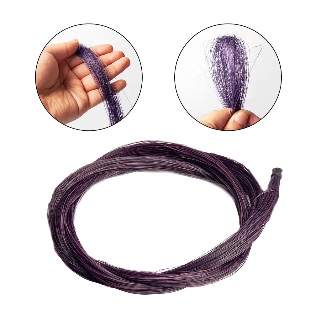 1 Hank Purple Horsehair Genuine Mongolian Horse Hair For Violin Viola Cello Bass Bow Horse Tail For 4/4 3/4 1/2 1/4 1/8 Violinos