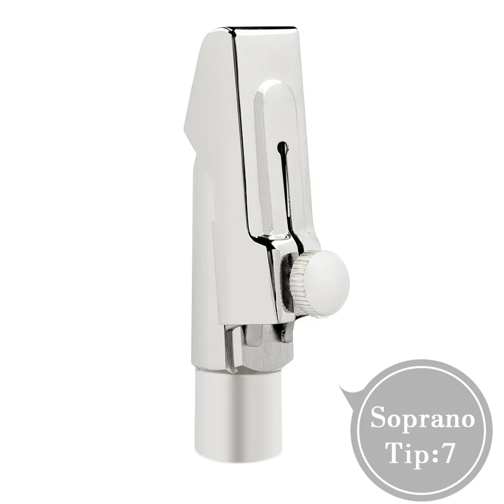 NAOMI Silver Sax Saxophone Mouthpiece 5/6/7/8/9 W/ Cap& Ligatures Comfortable Design Suitable For Novice Or Professional