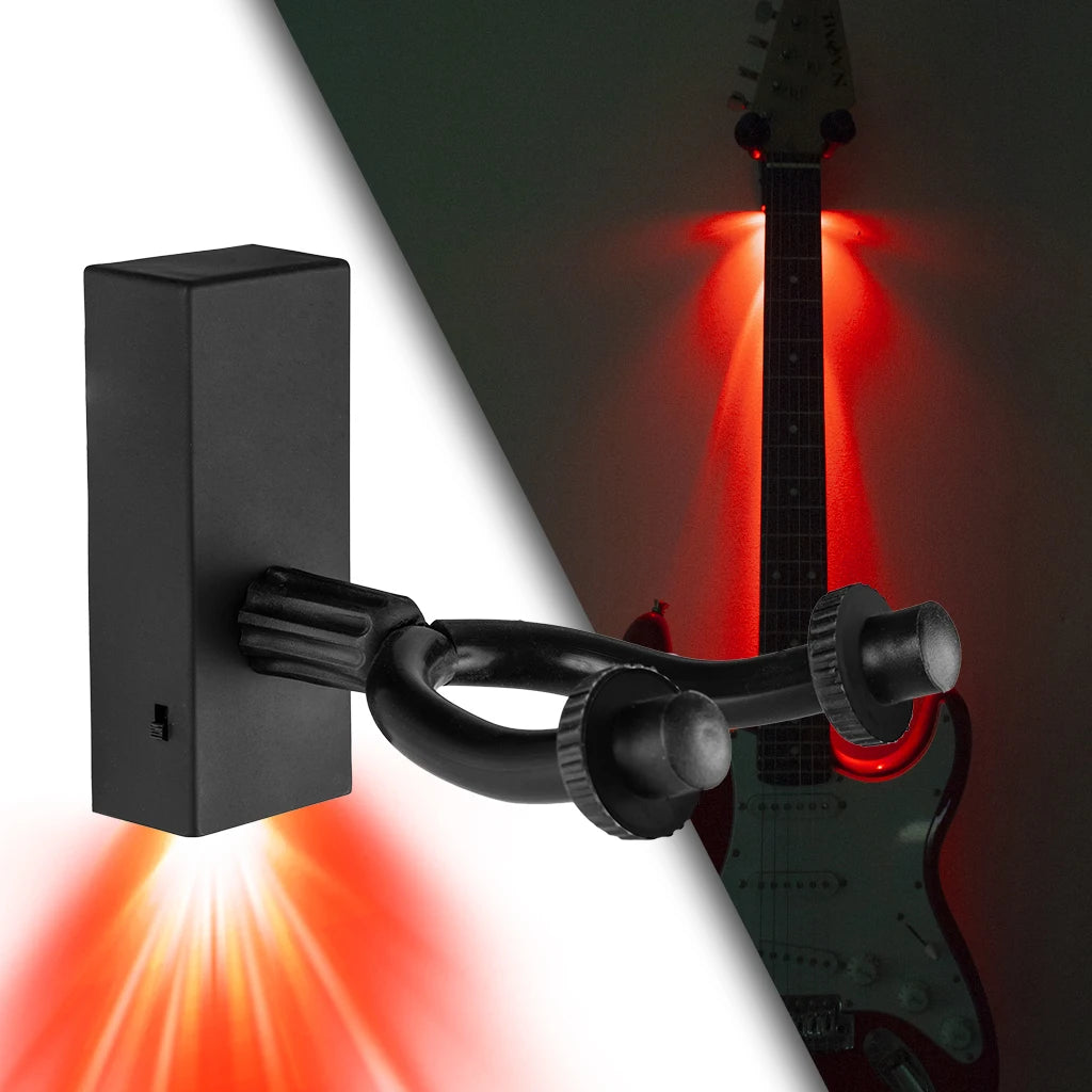 NAOMI Durable Guitar Hanger Wall Hook Stand Guitarra Bracket Holder LED Light