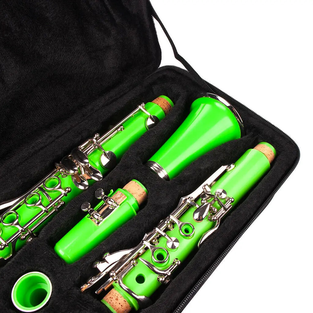 NAOMI 17-Key ABS Clarinet Bb Flat W/Case Gloves Cleaning Cloth Reed Case Reeds