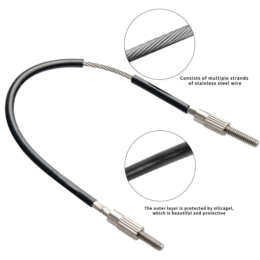 NAOMI Violin Tailgut Tail Gut Stainless Steel Wire Tailpiece Non-slip Wire Tailcord with Copper Screws