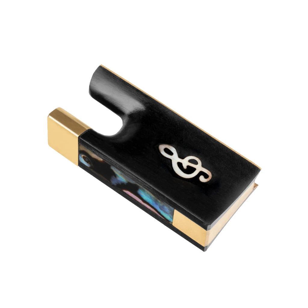 4/4 Violin Fiddle Bow Frog Ebony Full Lined - Pro Brass Mounting Endpins Buttons for Bow Repair & Making Kit